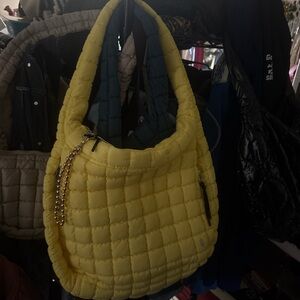 Free People Yellow Quilted Shoulder Bag